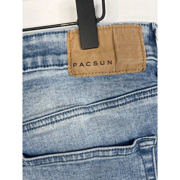 PacSun Men’s 32x32 Slim Taper Fit Jeans Blue Light Wash Stretch Denim Mid Rise - Picture 13 of 13